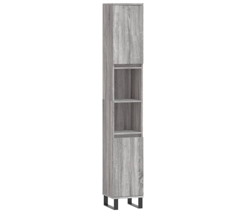 Set de muebles de baño 3 pzas madera contrachapada gris sonoma