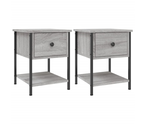 vidaXL Mesitas noche 2 uds madera ingeniería gris Sonoma 34x35,5x45 cm