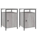 Mesitas de noche 2 uds madera contrachapada gris 40x42x60 cm