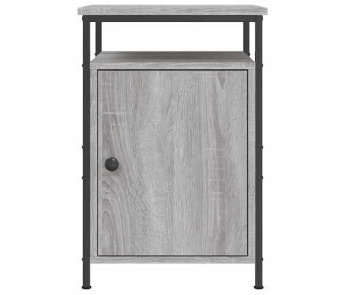 Mesitas de noche 2 uds madera contrachapada gris 40x42x60 cm