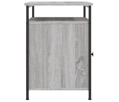 Mesitas de noche 2 uds madera contrachapada gris 40x42x60 cm