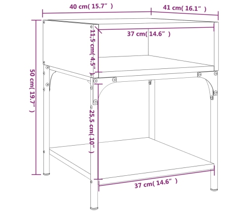 Mesitas de noche 2 uds madera de ingeniería negro 40x41x50 cm