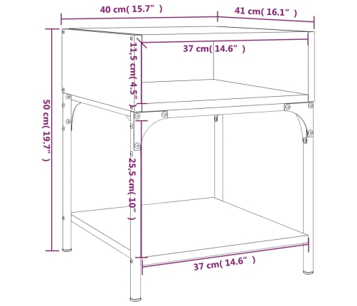 Mesita de noche madera de ingeniería roble Sonoma 40x41x50 cm