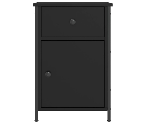 vidaXL Mesita de noche madera contrachapada negro 40x42x60 cm