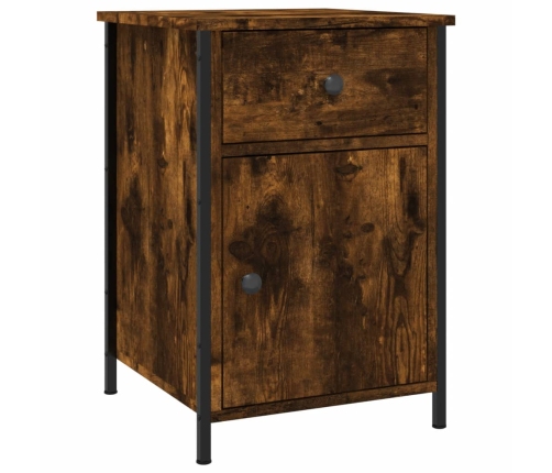 Mesitas noche 2 uds madera contrachapada roble humo 40x42x60 cm