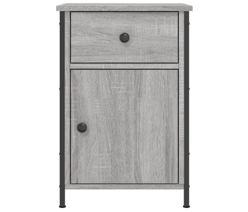 Mesitas de noche 2 uds madera contrachapada gris 40x42x60 cm