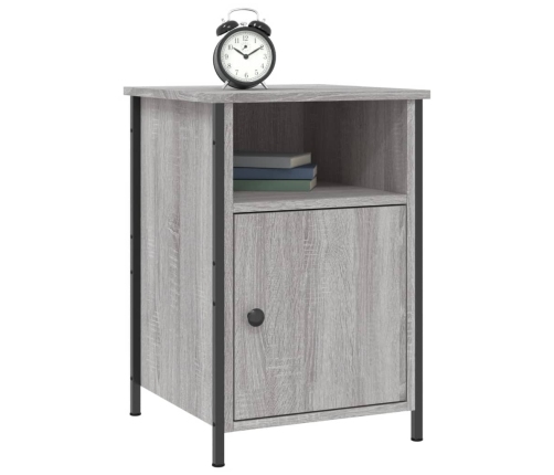 vidaXL Mesitas de noche 2 uds madera contrachapada gris 40x42x60 cm