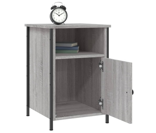 vidaXL Mesitas de noche 2 uds madera contrachapada gris 40x42x60 cm