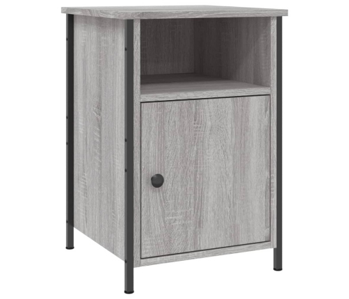 vidaXL Mesitas de noche 2 uds madera contrachapada gris 40x42x60 cm