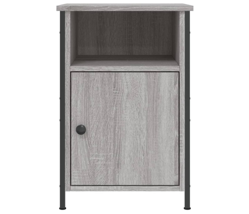 vidaXL Mesitas de noche 2 uds madera contrachapada gris 40x42x60 cm