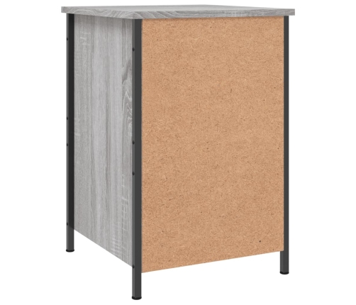 vidaXL Mesitas de noche 2 uds madera contrachapada gris 40x42x60 cm