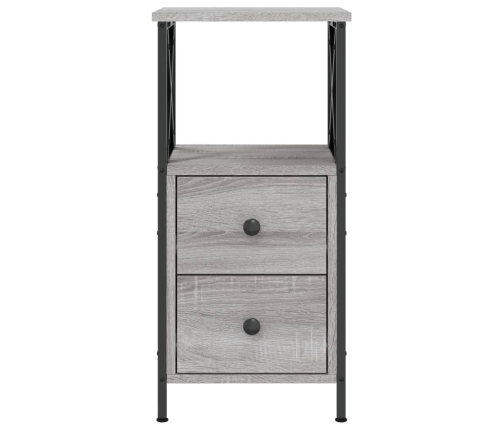 Mesitas noche 2 uds madera ingeniería gris Sonoma 34x35,5x70 cm