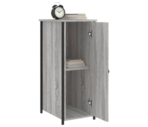 vidaXL Mesita de noche madera de ingeniería gris Sonoma 32x42x80 cm