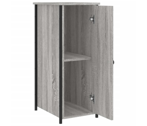 vidaXL Mesita de noche madera de ingeniería gris Sonoma 32x42x80 cm