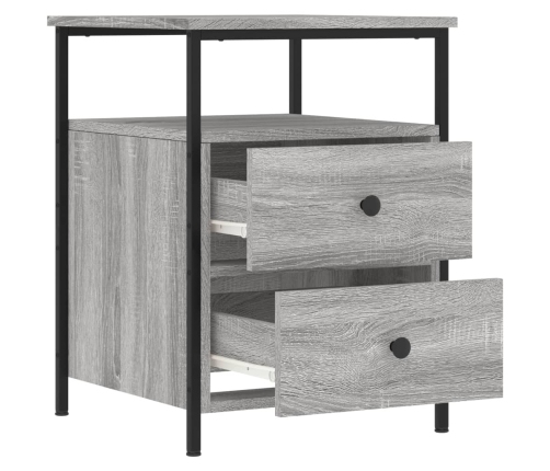 vidaXL Mesitas noche 2 uds madera ingeniería gris Sonoma 44x45x60 cm