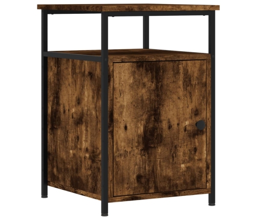 Mesitas noche 2 uds madera contrachapada roble humo 40x42x60 cm