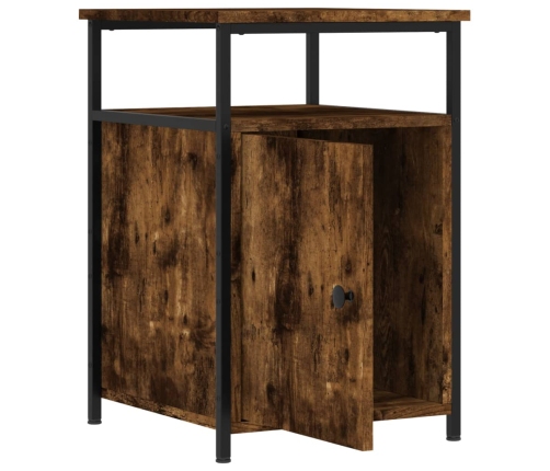 Mesitas noche 2 uds madera contrachapada roble humo 40x42x60 cm