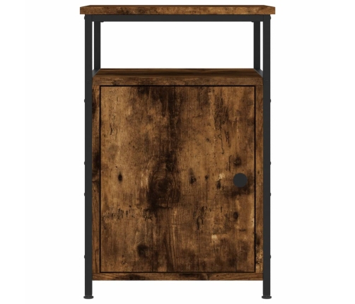 Mesitas noche 2 uds madera contrachapada roble humo 40x42x60 cm