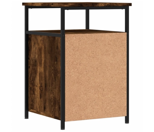 Mesitas noche 2 uds madera contrachapada roble humo 40x42x60 cm