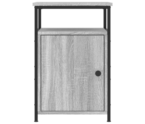 Mesitas de noche 2 uds madera contrachapada gris 40x42x60 cm