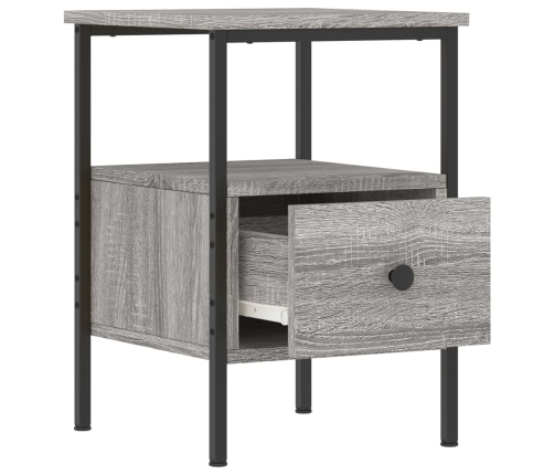 vidaXL Mesitas noche 2 uds madera ingeniería gris Sonoma 34x36x50 cm