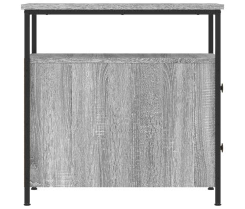 vidaXL Mesitas noche 2 uds madera ingeniería gris Sonoma 30x60x60 cm