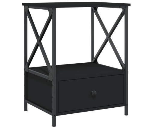 vidaXL Mesitas de noche 2 uds madera de ingeniería negro 50x41x65 cm