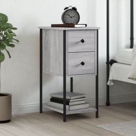 Mesita de noche madera de ingeniería gris Sonoma 32x42x70 cm