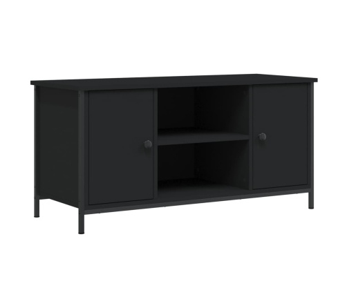 Mueble para TV madera contrachapada negro 100x40x50 cm