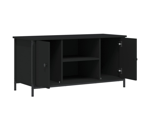 Mueble para TV madera contrachapada negro 100x40x50 cm