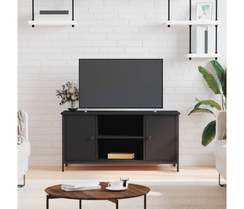 Mueble para TV madera contrachapada negro 100x40x50 cm