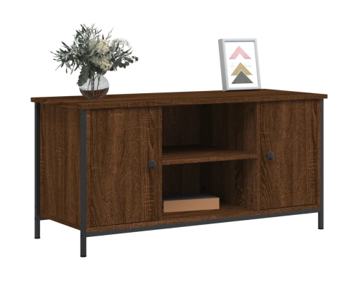 Mueble para TV madera contrachapada marrón roble 100x40x50 cm