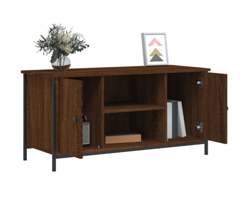 Mueble para TV madera contrachapada marrón roble 100x40x50 cm