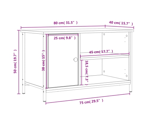 Mueble para TV madera contrachapada roble Sonoma 80x40x50 cm