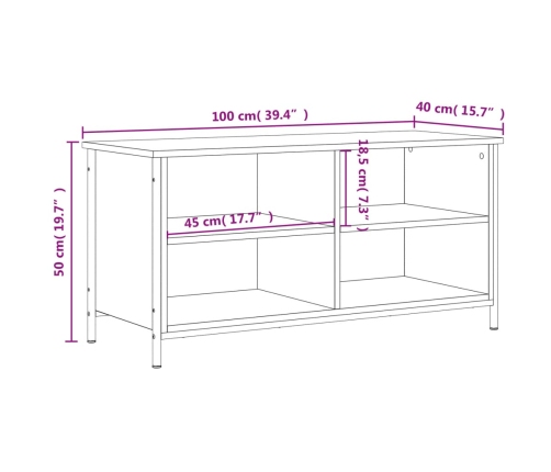 vidaXL Mueble para TV madera contrachapada negro 100x40x50 cm