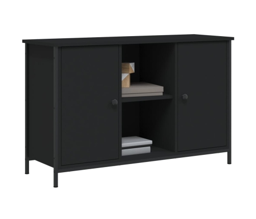 Mueble de TV madera de ingeniería negro 100x35x65 cm