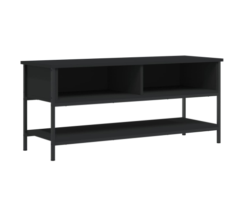 Mueble de TV madera contrachapada negro 100x35x45 cm