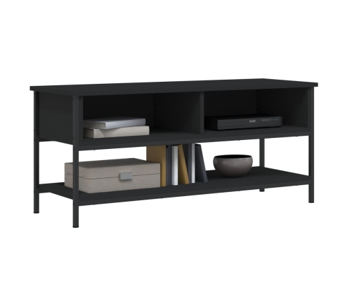 Mueble de TV madera contrachapada negro 100x35x45 cm