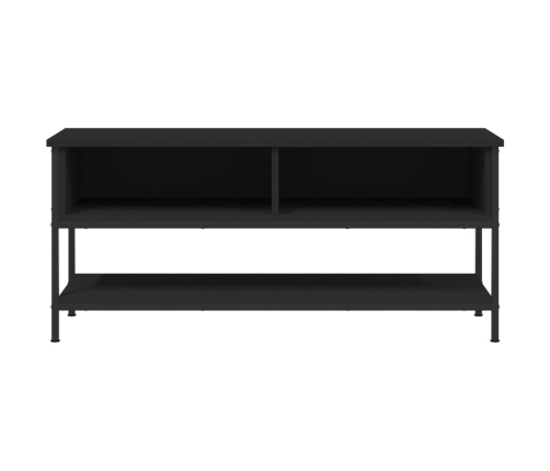 Mueble de TV madera contrachapada negro 100x35x45 cm