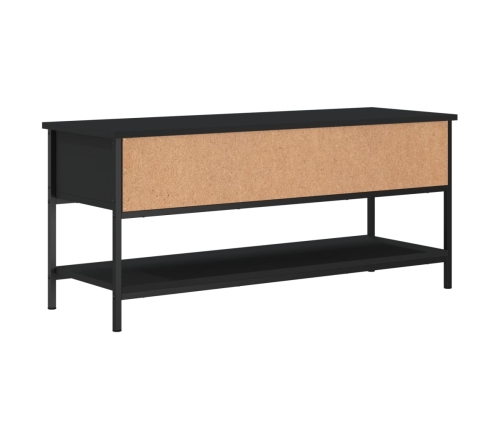 Mueble de TV madera contrachapada negro 100x35x45 cm