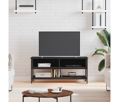 Mueble de TV madera contrachapada negro 100x35x45 cm