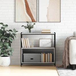 Estantería hierro y madera ingeniería gris Sonoma 80x30x78,5 cm