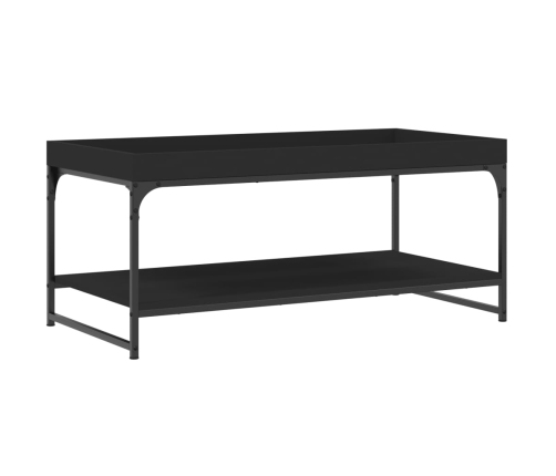 Mesa de centro madera de ingeniería negro 100x49x45 cm