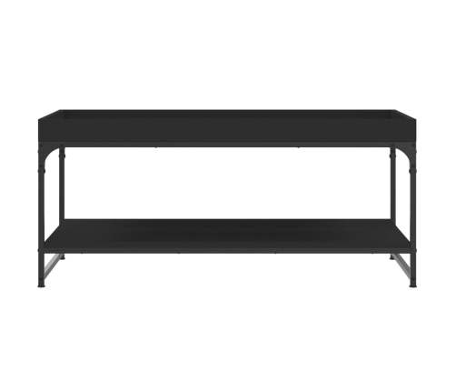 Mesa de centro madera de ingeniería negro 100x49x45 cm