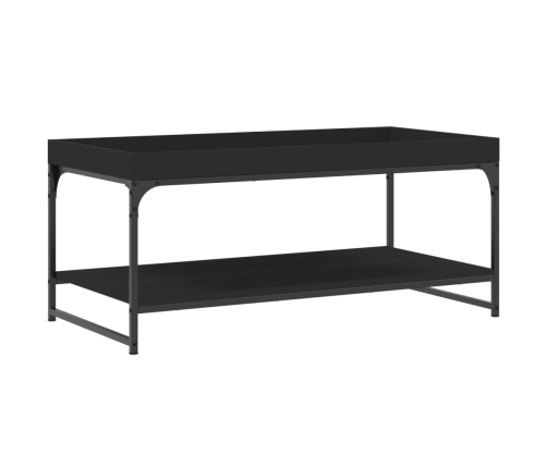 Mesa de centro madera de ingeniería negro 100x49x45 cm