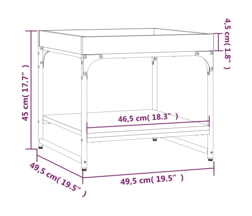 Mesa de centro madera de ingeniería negro 49,5x49,5x45 cm