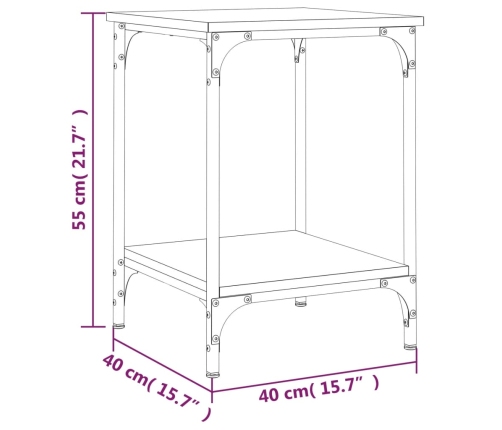 Mesa de centro madera de ingeniería negro 40x40x55 cm