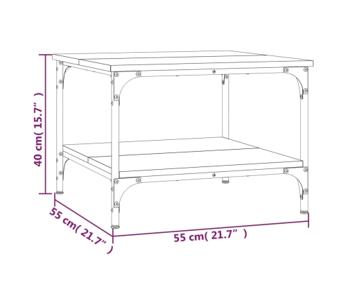 Mesa de centro madera de ingeniería negro 55x55x40 cm