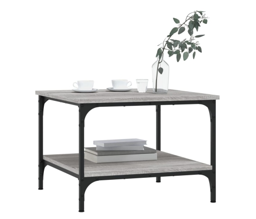 vidaXL Mesa de centro madera de ingeniería gris Sonoma 55x55x40 cm