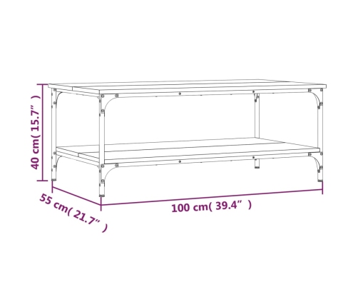 vidaXL Mesa de centro madera de ingeniería roble Sonoma 100x55x40 cm